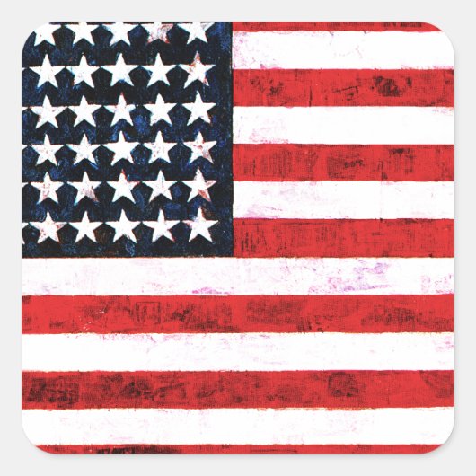 Sterrenbeeld - Amerikaanse vlag Vierkante Sticker (Voorkant)