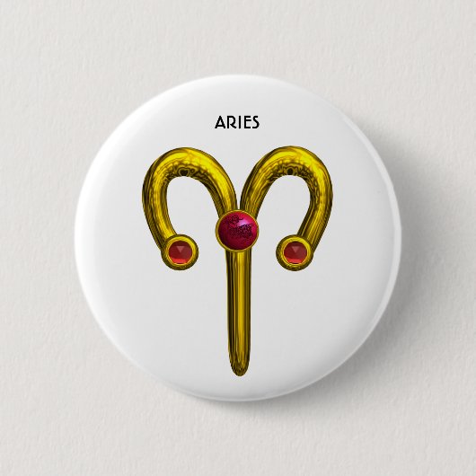 STERRENBEELD ARIES VERJAARDAG SIERADEN RONDE BUTTON 5,7 CM (Voorkant)