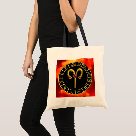 STERRENBEELD ARIES VERJAARDAGSSIERADEN TOTE BAG (Voorkant (product))