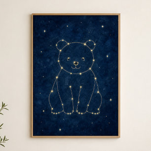 Sterrenbeeld Beer Aquarel Hemels Poster