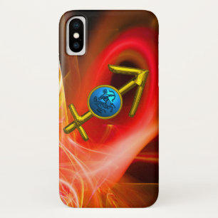 STerrenbeeld BOOGSCHUTTER, Rode Gele Fractale Werv iPhone X Hoesje