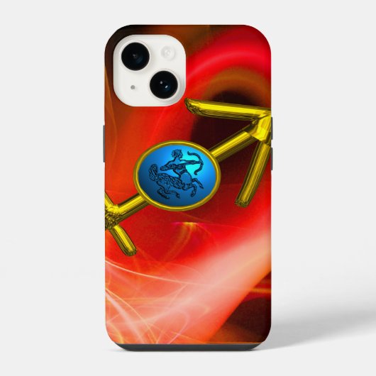 STERRENBEELD BOOGSCHUTTER, Rode Gele Fractale Werv iPhone Hoesje (Achterkant)