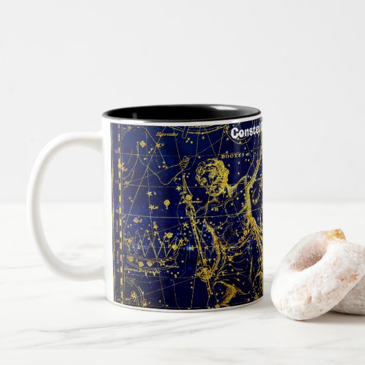 Sterrenbeeld Bootes Tweekleurige Koffiemok (Met donut)