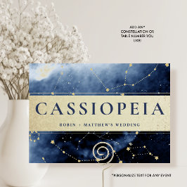 Sterrenbeeld Cassiopeia (of Anders) Blauw Goud Kaart