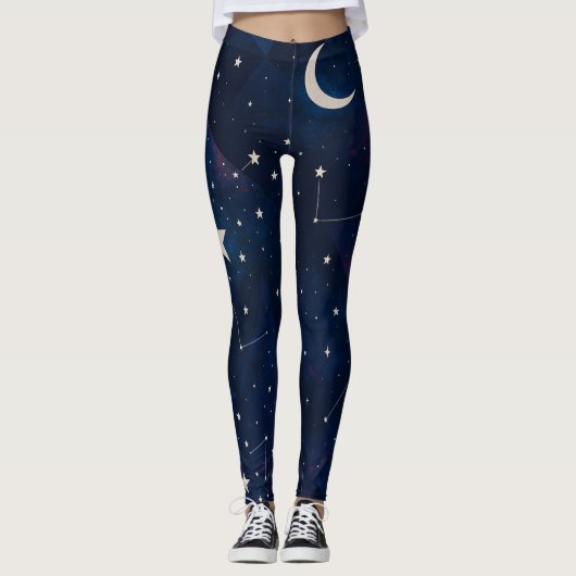 Sterrenbeeld Hemel – Hemel Nachtpatroon Leggings (Voorkant)