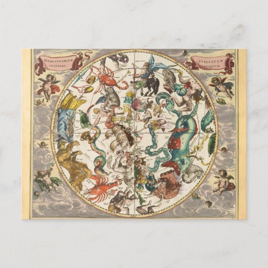 sterrenbeeld hemel hemelse dierenriem sterrenkaart briefkaart (Voorkant)