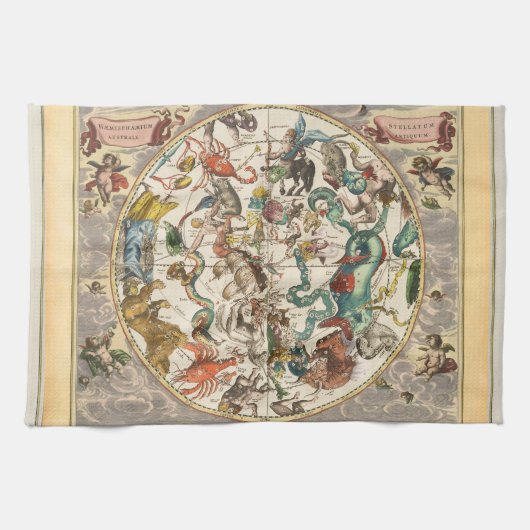 sterrenbeeld hemel hemelse dierenriem sterrenkaart theedoek (Horizontaal)