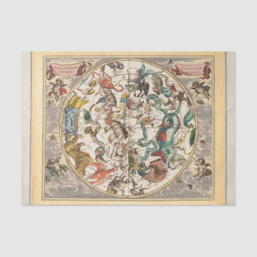 sterrenbeeld hemel hemelse dierenriem sterrenkaart tissuepapier (Voorkant)