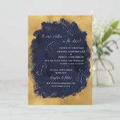 sterrenbeeld hemelse bruiloft uitnodiging (Staand voorkant)