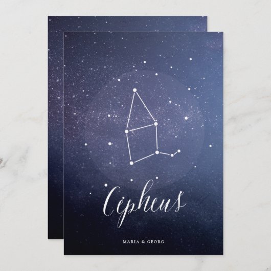 sterrenbeeld hemeltafel nummer Cepheus Kaart (Voorkant / Achterkant)