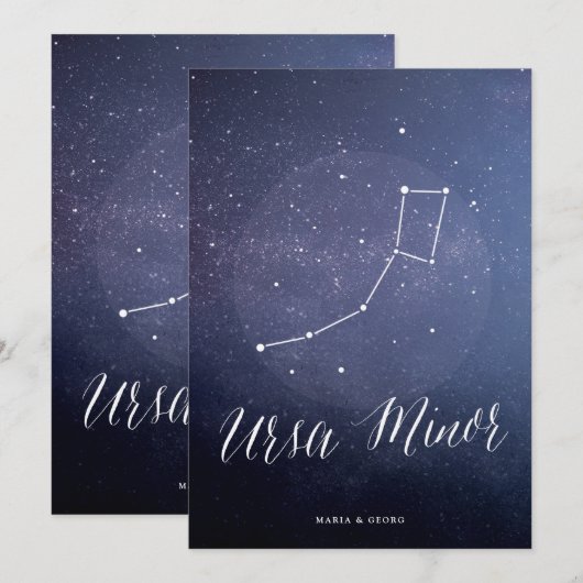 Sterrenbeeld Hemeltafel nummer Ursa Minor Kaart (Voorkant / Achterkant)