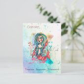 sterrenbeeld kanker grillig meisje symbolische kra briefkaart (Staand voorkant)