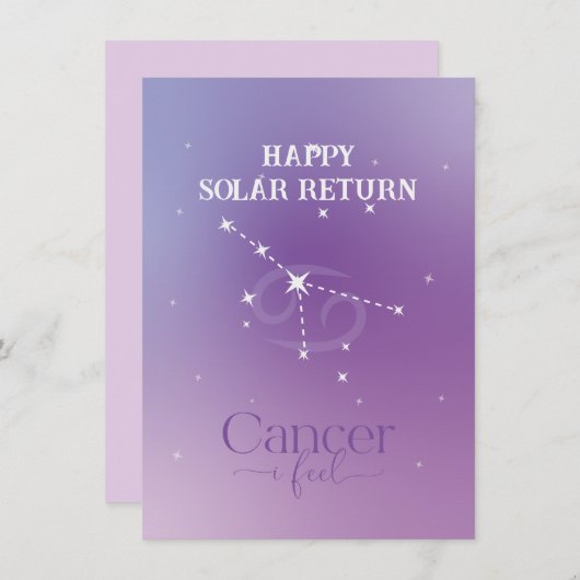 sterrenbeeld kanker lavendel platte Kaart (Voorkant / Achterkant)