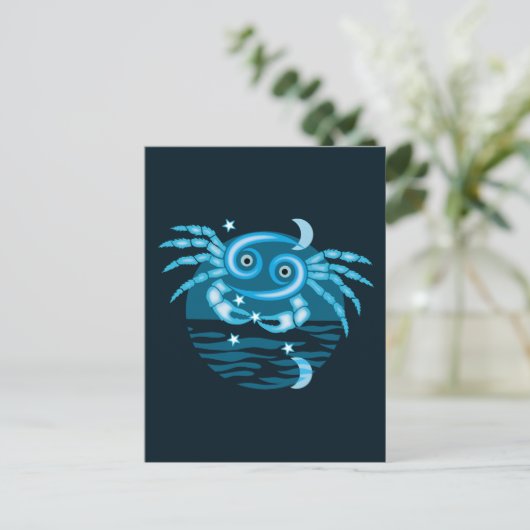 Sterrenbeeld Kreeft symbool Briefkaart (Staand voorkant)