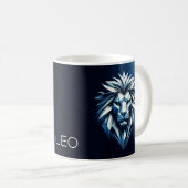 Sterrenbeeld LEO, geometriepatroon, metallic look Koffiemok (Voorkant rechts)