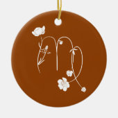 Sterrenbeeld Maagd geboortebloem Keramisch Ornament (Voorkant)