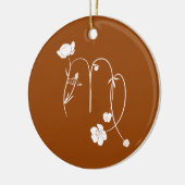 Sterrenbeeld Maagd geboortebloem Keramisch Ornament (Links)