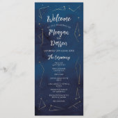 Sterrenbeeld Navy Trouwmenu Ceremonie Details Programmakaart (Voorkant)