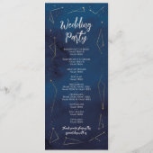Sterrenbeeld Navy Trouwmenu Ceremonie Details Programmakaart (Achterkant)