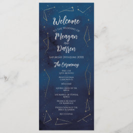 Sterrenbeeld Navy Trouwmenu Ceremonie Details Programmakaart