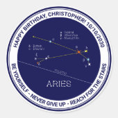 Sterrenbeeld Ram Classic Ronde Sticker (Voorkant)