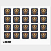 Sterrenbeeld Ram Gouden Ram en Sterren Vierkante Sticker (Vel)