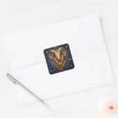 Sterrenbeeld Ram Gouden Ram en Sterren Vierkante Sticker (Envelop)