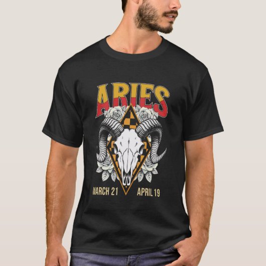 Sterrenbeeld Ram Sterrenbeeld Geboortedag Horo T-shirt (Voorkant)