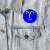 STERRENBEELD RAM, SYMBOOL DIERENRIEM RONDE BUTTON 5,7 CM (In situ)
