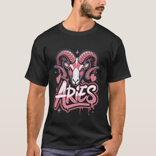 Sterrenbeeld Ram Teken Sterrenbeeld Verjaardag Hor T-shirt (Voorkant)