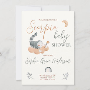 Sterrenbeeld: Schorpioen baby shower Kaart