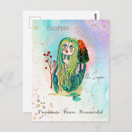 sterrenbeeld Schorpioen Het Schorpioen Meisje Groe Briefkaart (Voorkant / Achterkant)