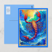 Sterrenbeeld Schorpioen komt op uit diepe wateren Briefkaart (Voorkant / Achterkant)
