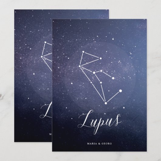 Sterrenbeeld Star Hemels Tafelnummer Lupus (Voorkant / Achterkant)