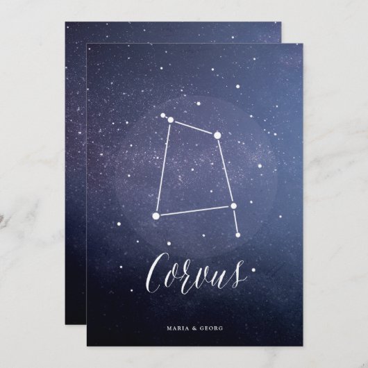 Sterrenbeeld Sterrenhemel Tafelnummer Corvus (Voorkant / Achterkant)