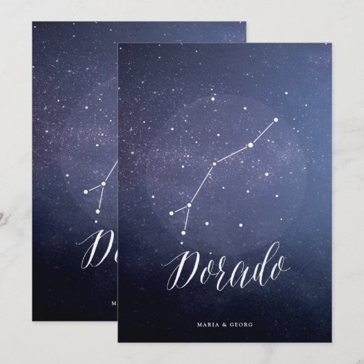 Sterrenbeeld Sterrenhemel Tafelnummer Dorado (Voorkant / Achterkant)
