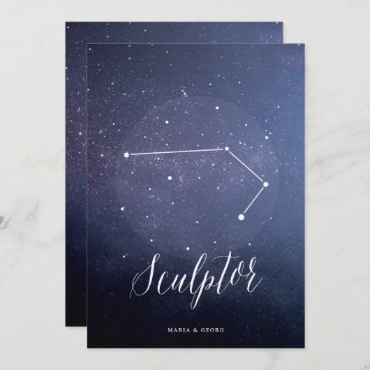 Sterrenbeeld Sterrenhemel Tafelnummer Sculptor (Voorkant / Achterkant)
