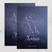 Sterrenbeeld Sterrenhemel Tafelnummer Tweelingen (Voorkant / Achterkant)