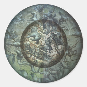 sterrenbeeld sterrenkunde ronde sticker