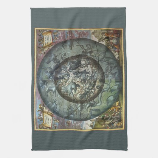  sterrenbeeld sterrenkunde theedoek (Verticaal)