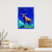 Sterrenbeeld Stier Geworteld in Aarde en Hemel Poster (Keuken)