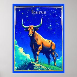 Sterrenbeeld Stier Geworteld in Aarde en Hemel Poster