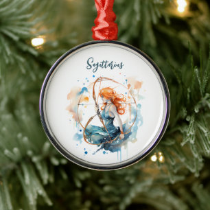 Sterrenbeeld teken van Boogschutter waterverf Metalen Ornament