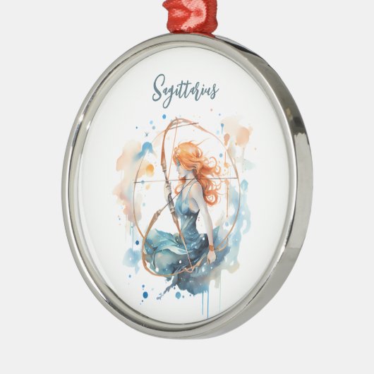 Sterrenbeeld teken van Boogschutter waterverf Metalen Ornament (Links)