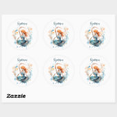 Sterrenbeeld teken van Boogschutter waterverf Ronde Sticker (Vel)