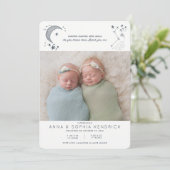 Sterrenbeeld Tweelingen Aankondigen Geschreven Kaart (Staand voorkant)