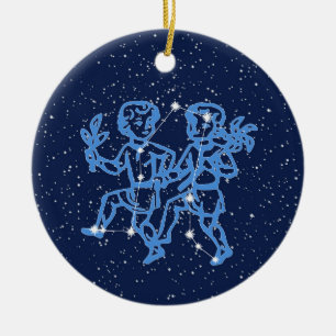 Sterrenbeeld Tweelingen en Sterrenbeeld met sterre Keramisch Ornament