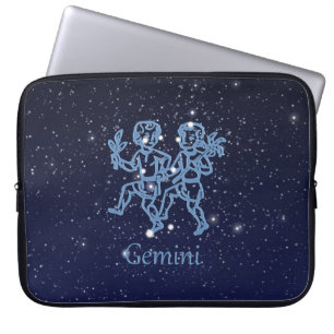 Sterrenbeeld Tweelingen en Sterrenbeeld met sterre Laptop Sleeve