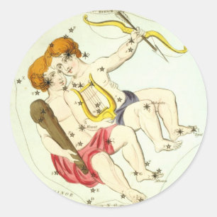 Sterrenbeeld: Tweelingen Ronde Sticker