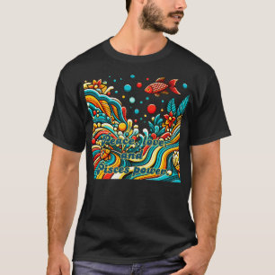 sterrenbeeld Vissen in jaren 60 stijl T-shirt